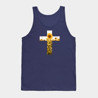 Christian Sunflower Cross Tank Top